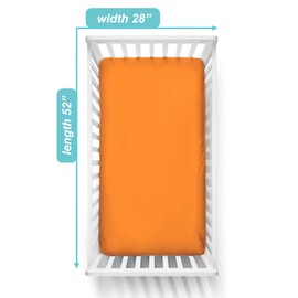 American Baby Company Supreme 100% Natural Cotton Jersey Knit Fitted Crib Sheet for Standard Crib and Toddler Mattresses, Orange, Soft Breathable, for Boys and Girls , Burnt Orange, 71x132x23 (Pack of 1)