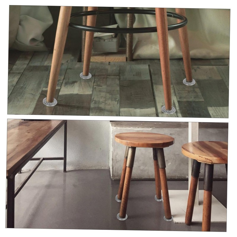 SEWACC 10pcs Transparent Skid Furniture Footpads with Teeth Durable Table