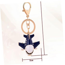 GRIRIW Blue Airplane Model Keychain Creative Alloy Key Holder for Car Keys Bags Backpacks Durable Plane Pendant Ornament Unique Aviation Lovers