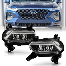 KEEKPO - For 2019-2020 Hyundai Santa Fe Front Bumper Fog Lights Driving Lamps w/Switch Kits Pair Replacement Left+Right