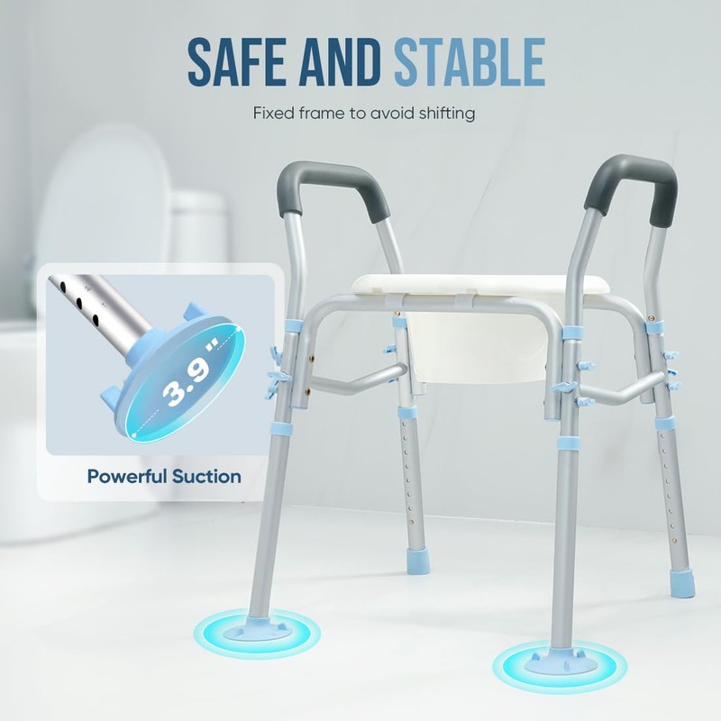 OasisSpace Stand Alone Raised Toilet Seat 400lbs - Medical Raised