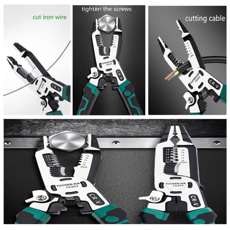szhdxsy, 10-in-1 Wire Stripper Tool, Wire breaking pliers， Cable cutters,