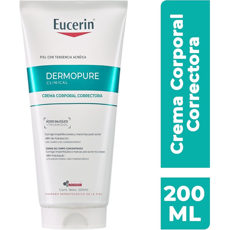 EUCERIN DermoPure Triple Effect Crema Corporal (200ml) Anti-Imperfecciones, Anti-Manchas, Anti-Brillo,