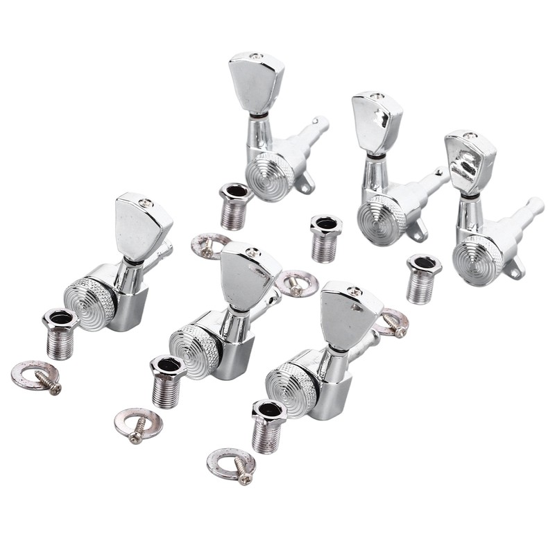 6PCS Guitar Locking Tuners Triangular Head String Tuning Key Pegs