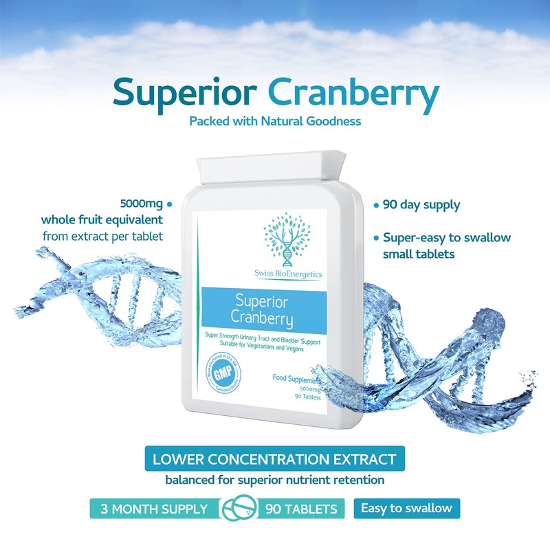 Cranberry - 5000mg 90 Tablets - Superior Natural High Strength