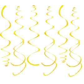 Gold Party Streamers Decorations 36 Pcs Swirls Decorations Hanging Swirl Decorations for Birthday Graduation Ceiling