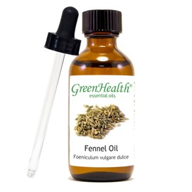 Fennel Essential Oil – 2 fl oz (59 ml) Glass Bottle w/Glass Dropper – 100% Pure Essential Oil – GreenHealth