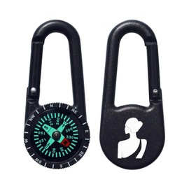 Azeeda ' Minimalist Woman's Back' Compass Keyring (KC00036323)