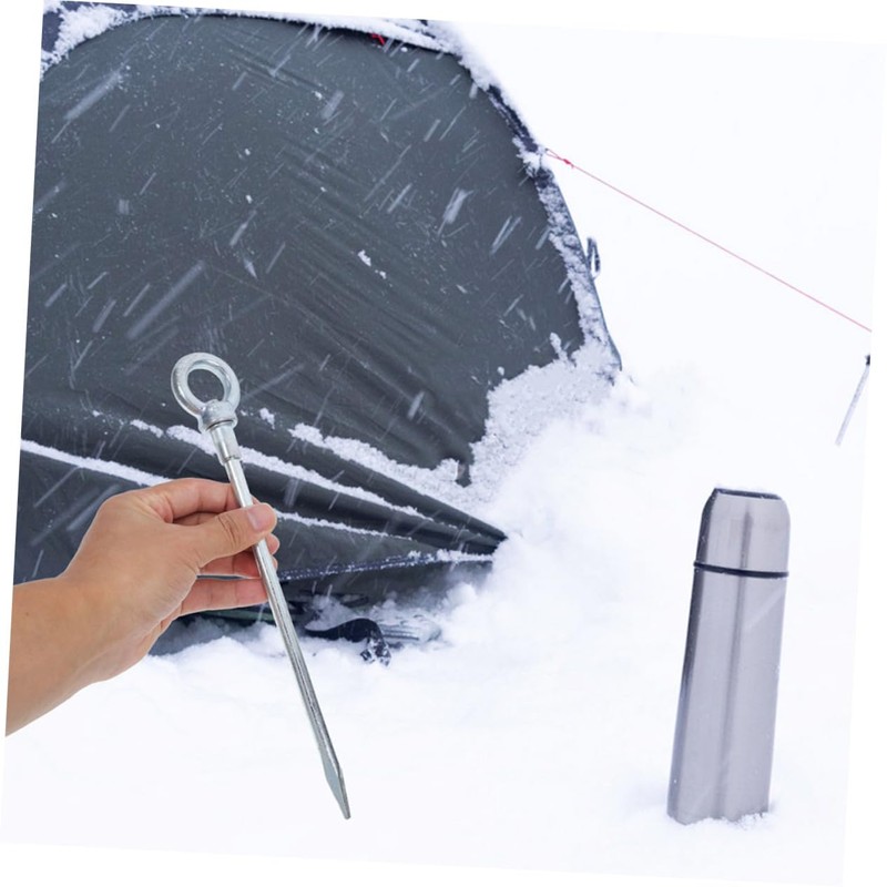 WHAMVOX 4 Pcs Galvanized Carbon Steel Ground Pegs for Camping