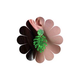 Inateannal Boho Palm Leaf Earrings Acrylic Leaf Dangle Earrings Tropical Monstera Leaf Drop Earrings Resin Green Monstera Leaf Earrings Large Statement Palm Leaves Earrings