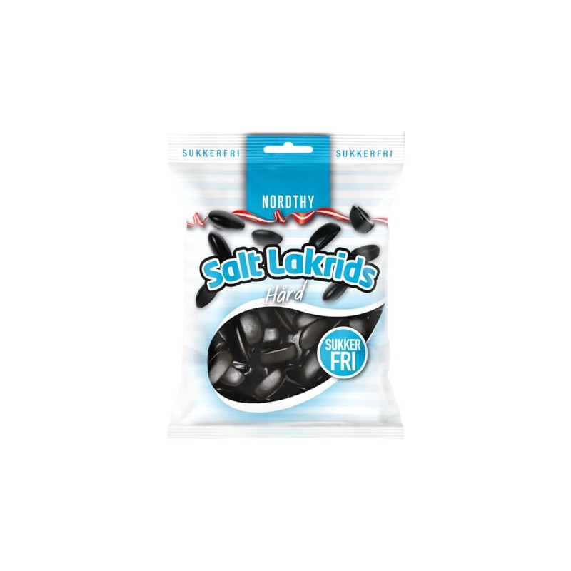 4x Nordthy Salz Lakritz hart Zuckerfrei 65g - auch für