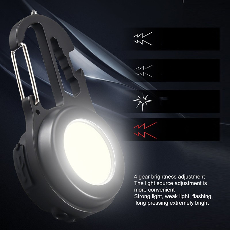 Mini Keychain Light USB Dual Light Source Keychain Flashlight Magnetic