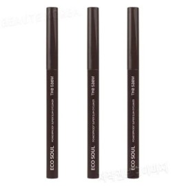 The Saem Eco Soul Power Proof Ultra Slim Eyeliner BK02 Ash Black 3 pcs basic / 더샘 에.코 소울 파워프루프 초슬림 아이라이너 BK02 애쉬 블랙 3개 기본