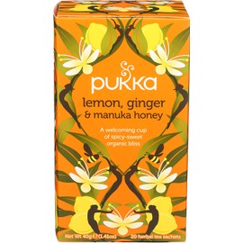 Pukka Lemon Ginger & Manuka Honey, Organic Herbal Tea Bags (3 Pack, 60 Tea Bags)