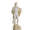 Apollo God of Music Poetry Art Gold Tone Alabaster Statue