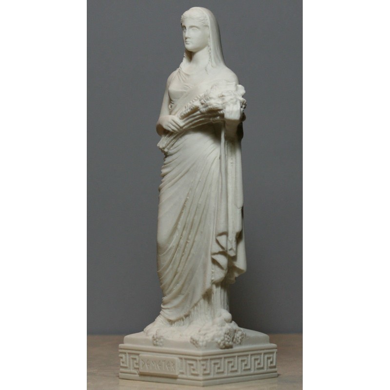 Demeter Ceres Harvest Fertility Goddess Greek Alabaster Statue Sculpture 25cm