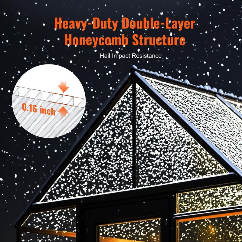VEVOR 24 Pack Polycarbonate Greenhouse Panels, 2' X 4' X