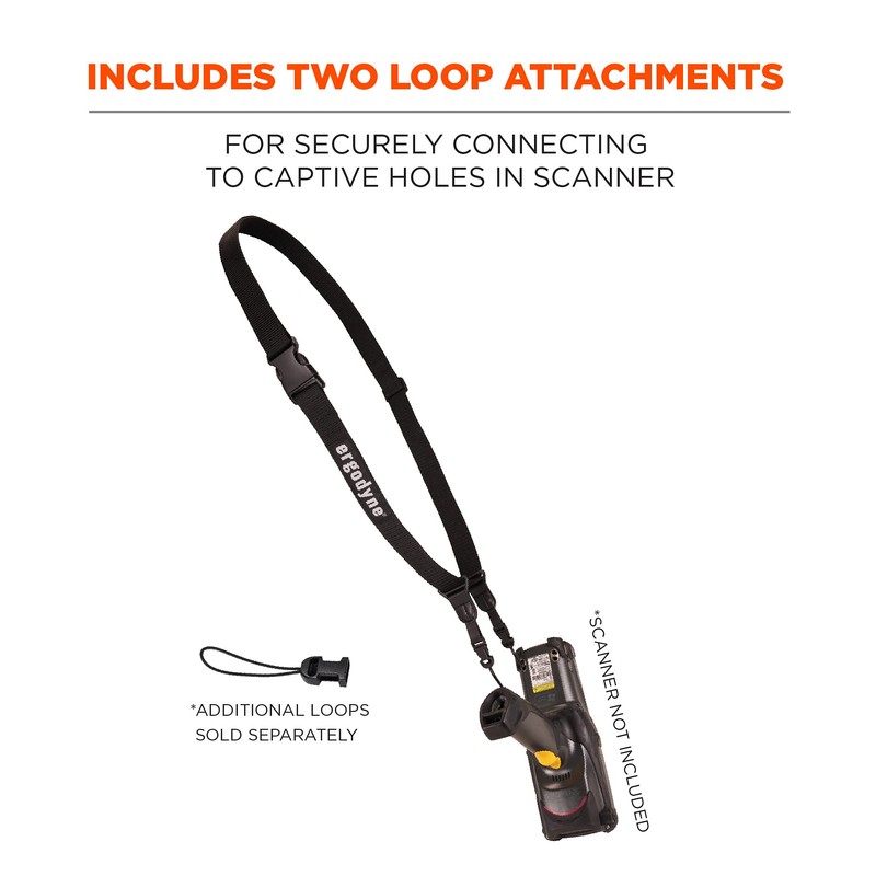 Ergodyne Squids 3134 Barcode Scanner Harness, Sling Style, Tethering Lanyard