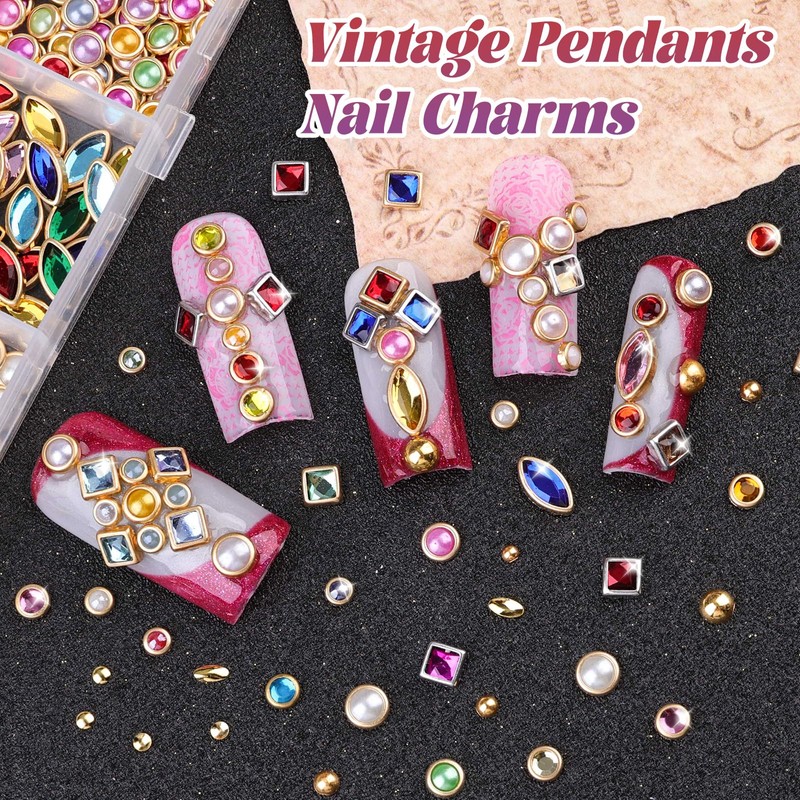 Luxury 3D Nail Charms Rhinestones Bangle Nail Charms and Gems