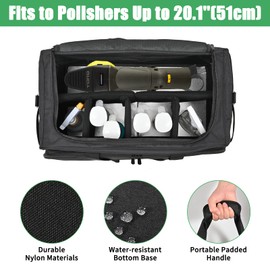 Jaffzora Extra Large Car Detailing Bag, Cleaning Caddy with Lid and Handle for Auto Detailing Supplies, Car Cleaning Storage Trunk Organizer for Polisher and Vehicle Wash Tools, Black