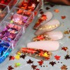 1 Box 12 Color Holographic Fall Leaf Nail Glitter Hexagonal