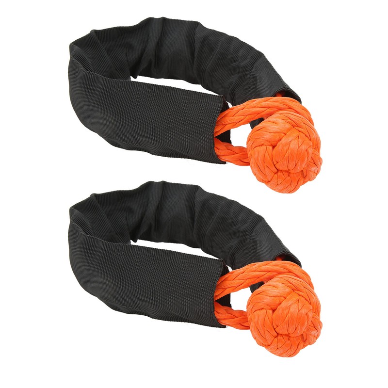 9mm Soft Shackle Recovery Rope 2PCS Orange Portable Lightweight 14