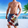 visesunny Men's American Flag Eagle Beach Shorts Hot Summer Swim