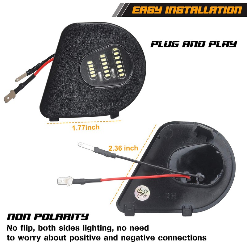 RUXIFEY LED Side Mirror Puddle Lights Replacement Compatible with 2010-2018