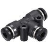 sourcing map Plastic Tee Push to Connect Tube Fittings 4mm