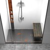 Floating Shower Bench - Adjustable, Pre-Formed Rectangular Shower Bench (3”x14.5”x19”-33”)