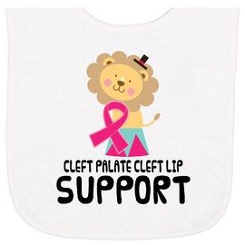 inktastic Cleft Palate Cleft Lip Support Lion Baby Terry Cloth Bib White 22e88