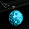 Feilok Classic Yin Yang Pattern Luminous Pendant Necklace, Blue Emitting
