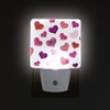 Retro Chic Pink Red Heart Night Light Set of 2