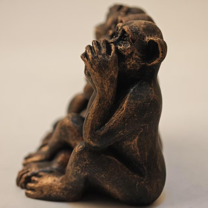 ENNAS Three Wise Monkeys Statue, See No Evil Hear No