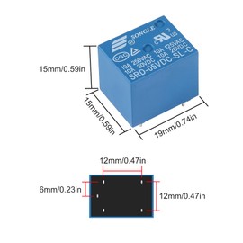 UMLIFE 5V DC 10A Power Relay, 5-Pin Mini Relay for Arduino, PCB Mount, Normally Open