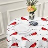 Dallonan Table Decoration for Party Winter Cardinals Round Table Cloth,