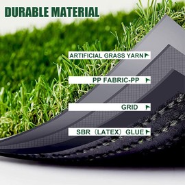 SHNOSU Artificial Grass Rug 1FTX59FT Fake Grass 1.38 Inch Thick Realistic Synthetic Grass, Indoor Outdoor Rug Grass Carpet Custom-Sized Dogs Mat Garden Lawn Landscape Balcony for Pets