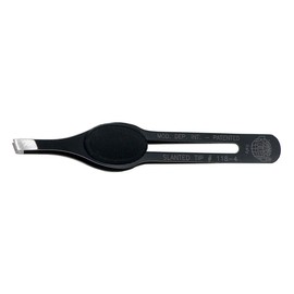 Kiepe Ergo Tech Evolution Slant Tweezer with Rubber Finger Pad, Black