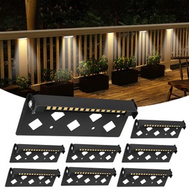TRIPLE RABBIT 8-Pack 7 Inch LED Hardscape Lighting, 5W Low Voltage Step and Retaining Wall Lights, 12-24V AC/DC Waterproof Outdoor Landscape Paver Lights, 3000K Warm White