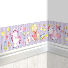 Papierdrachen Children's Border, Unicorn, Border, Children's Room, Wallpaper for Children, Beautifying Walls and Themed Rooms, Wall Decoration for Boys and Girls - Set 2