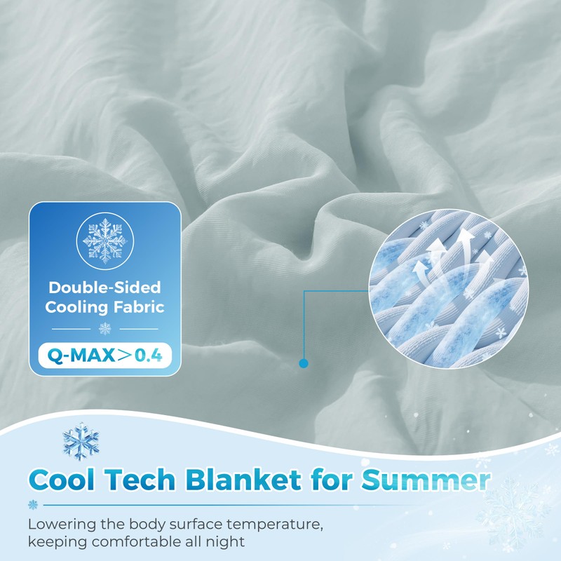 SNOWMAN Cooling Comforter Twin Size for Hot Sleepers, Soft Cooling