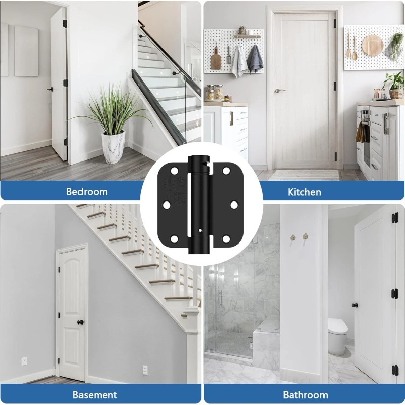 IOQ 3 Pack 3.5 Inch Self Closing Door Hinges 5/8"