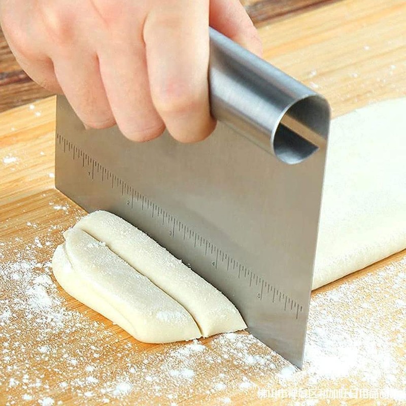 2 Pack Dough Scraper, Stainless Steel Bench Scraper for Baking,
