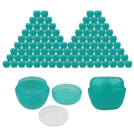 Beauticom BULK Quantity: 432 Pieces 50G/50ML TEAL Color Frosted Container Jars with Inner Liner for Small Jewelry, Beads, Charms, Rhinestones, Nail Accessories - BPA Free