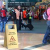Kigley 2 Pcs Wet Floor Sign, 24 Inch Stainless Steel