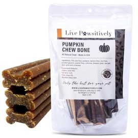 Live Pawsitively Pumpkin Dental Chews For Dogs  Made in USA,