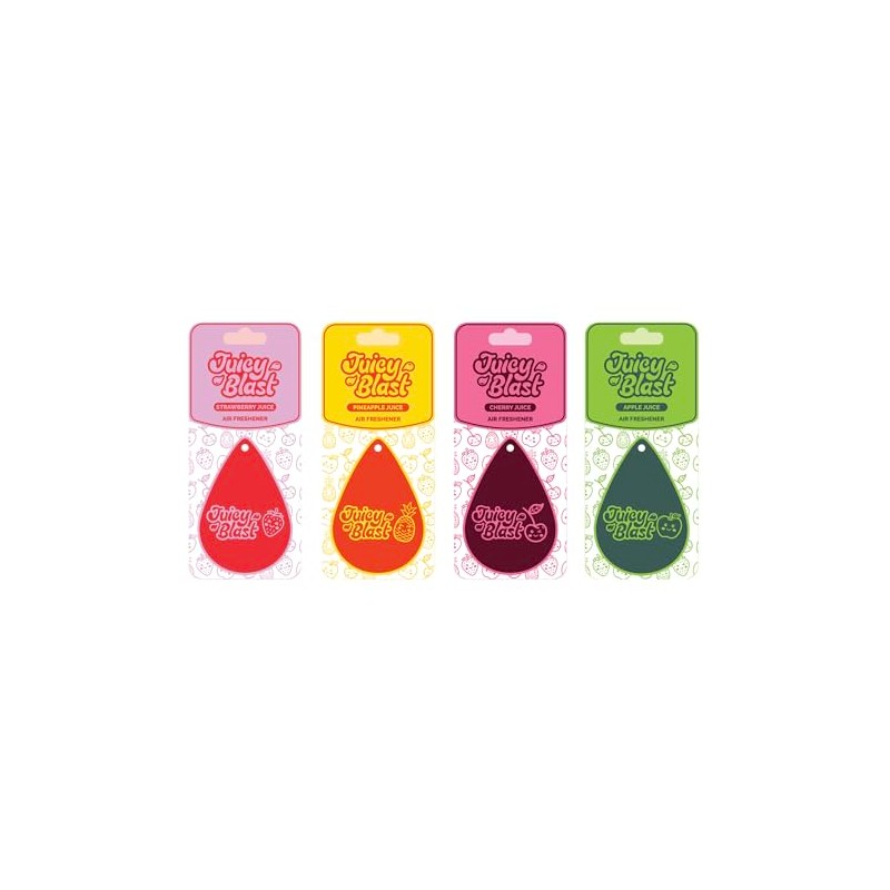 Juicy Blast 4 Pack Car Air Fresheners - Pineapple, Cherry,