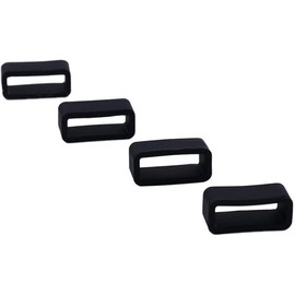 Galepromot 4 Pcs Black Silicone Watch Band Strap Loops, Silicone Replacement Watch Band Keeper, Smartwatch Band Retainer Loop, Watch Fastener Rings Accessories(14mm)
