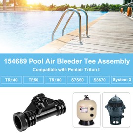 Batator 154689 Pool Air Bleeder Tee Assembly for Pentair Triton II TR140, TR50, TR60, TR100 and Pac Fab Pool Filters, Air Relief Valve for Pool Filter for S7S50, S8S70 Sand Filter