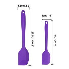 uxcell Silicone Spatula Set 2 Pcs Heat Resistant Kitchen Rubber Turner Non Stick Spatula for Cooking Baking and Mixing Purple